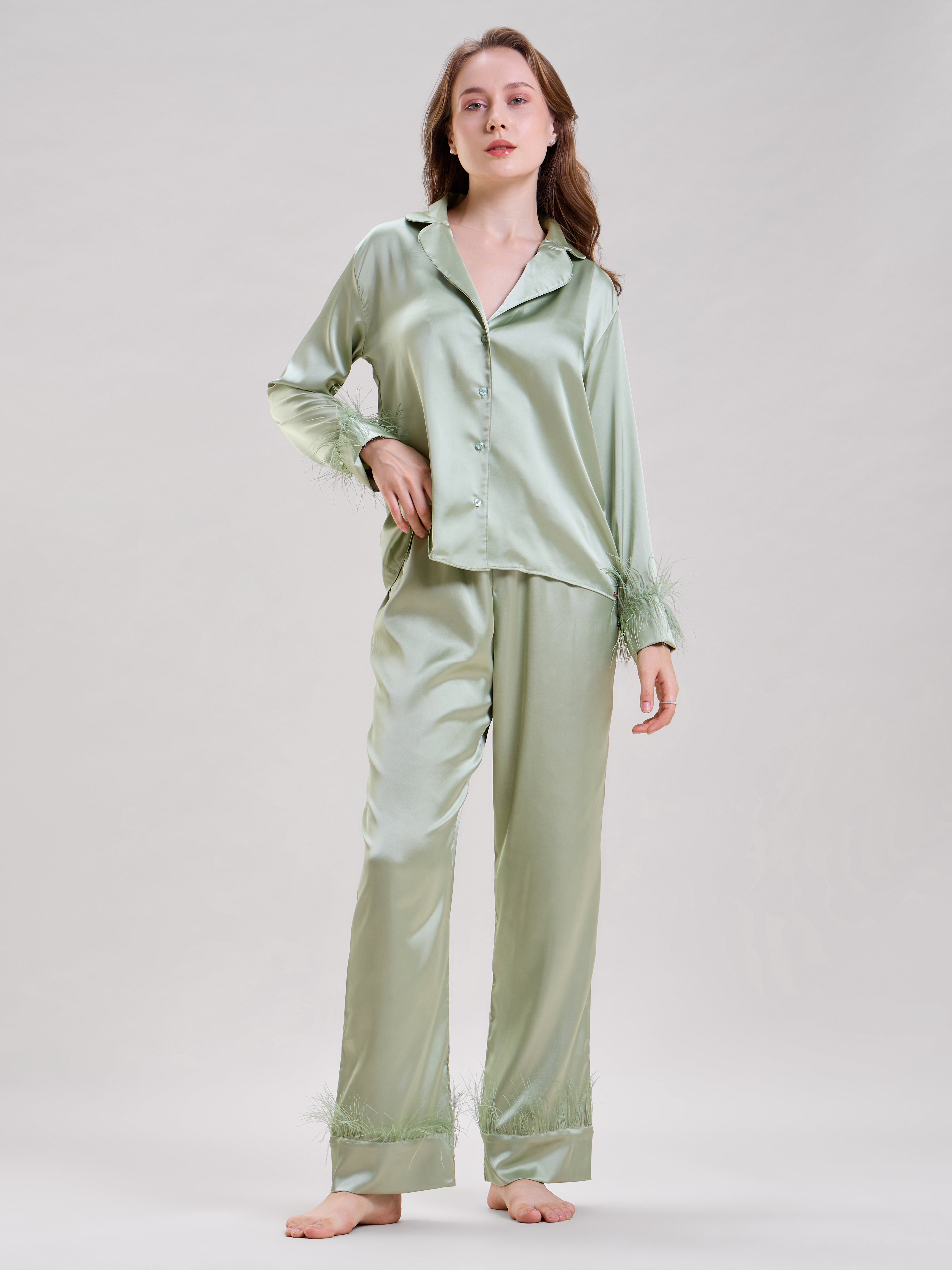 MINT GREEN FEATHER NIGHTSUIT