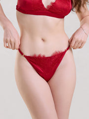 RED SATIN THONG